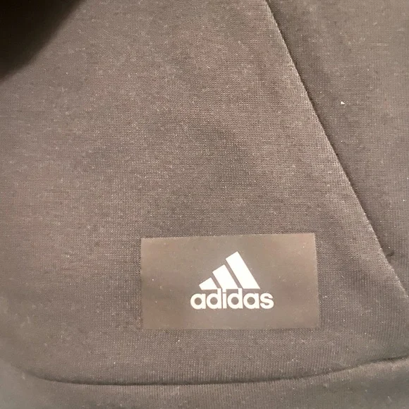 Adidas Black Hoodie with White Stripes - Picture 3 of 3